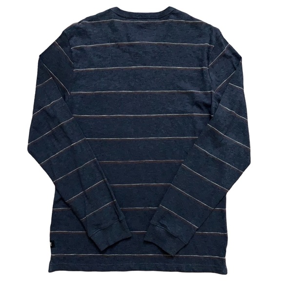 Roark Revival Long Sleeve Button Henley T-Shirt Blue Striped Mens Size M NWT - Picture 2 of 5